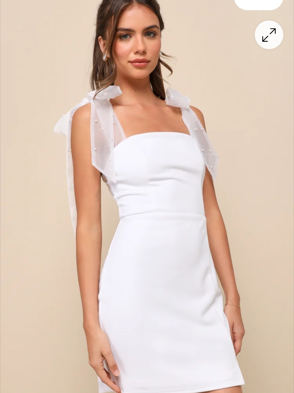 Lulu's White Sheer Tie-Shoulder Mini Dress